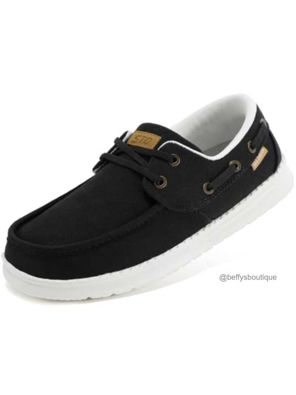 STQ Womens Lace Up Canvas Boat Shoe Sneaker Wide Toe Arch Support Comfort